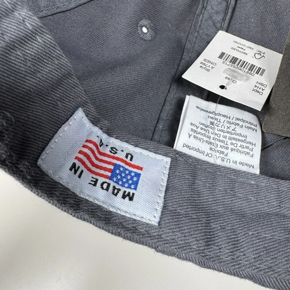 J Crew Made in the USA Garment Dyed Twill Baseball Cap Hat Gray - NEW